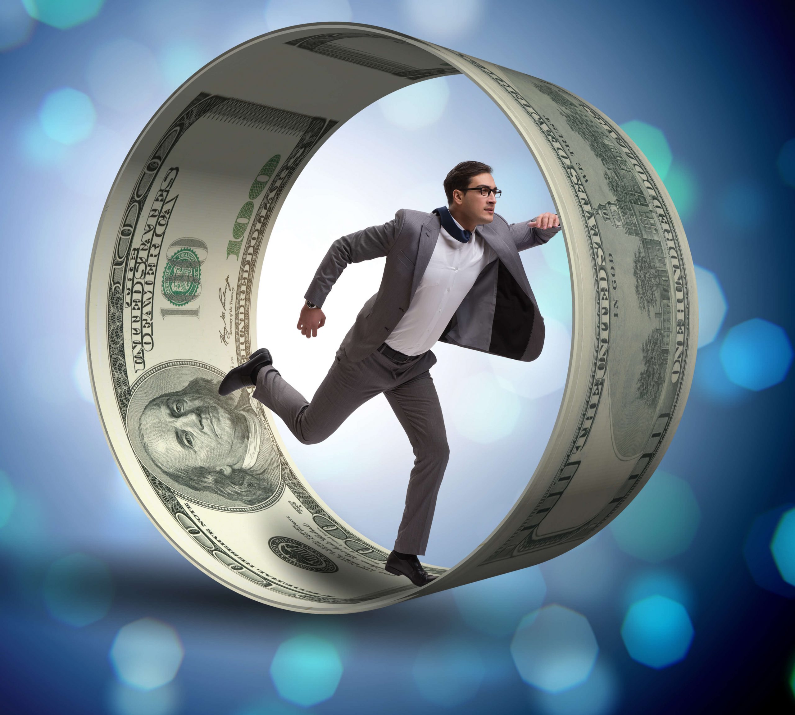 meperia - businessman chasing money